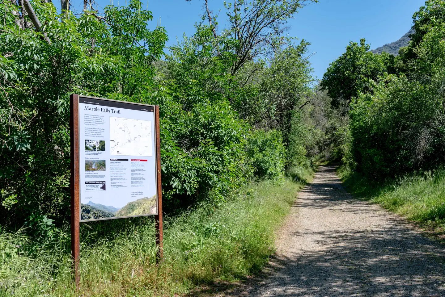 Trailhead for the Marble Falls trail