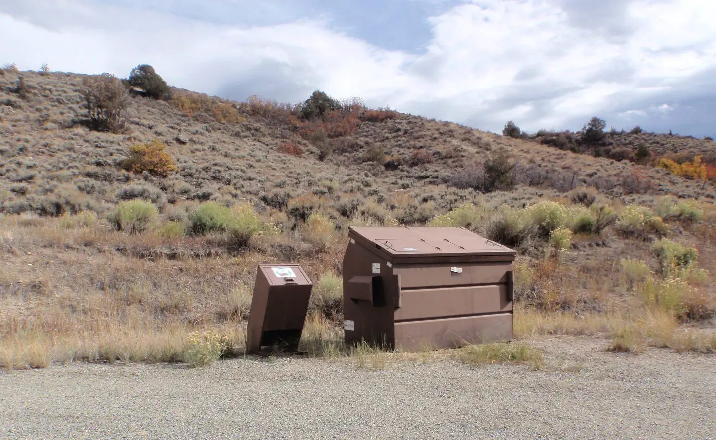 Trash and recycle, conveniently on the road out