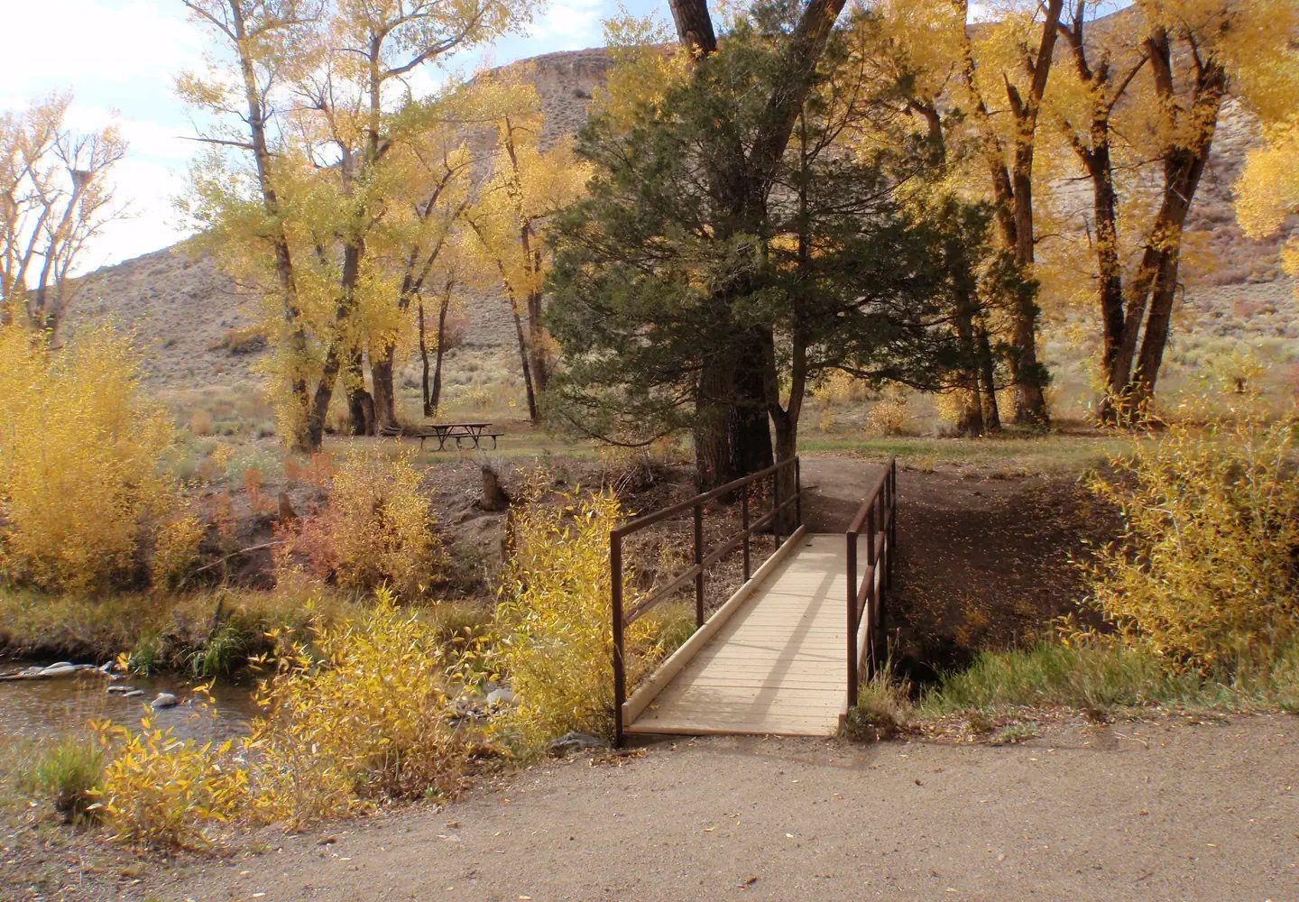 Bridge over creek to tent site 2