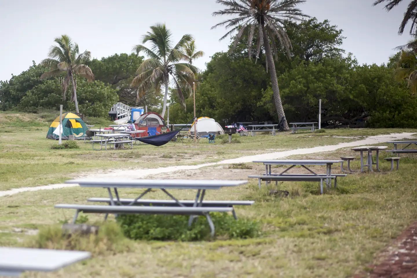 Should a regular campsite not be available, an overflow area is provided. All campers, once they arrive will be guaranteed a place to camp. Campers will not be turned away