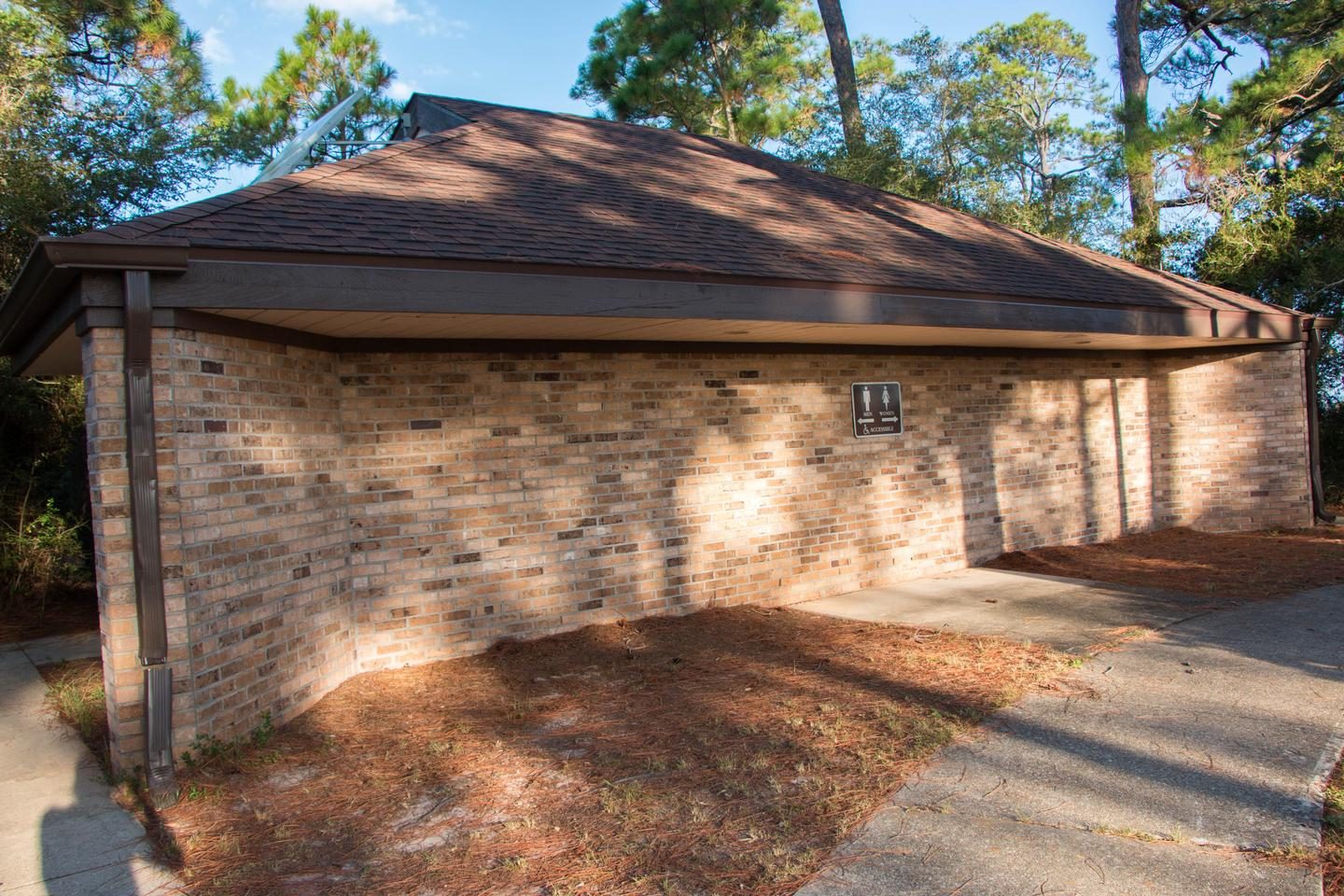 The youth campground has flush toilet restrooms and outdoor showers