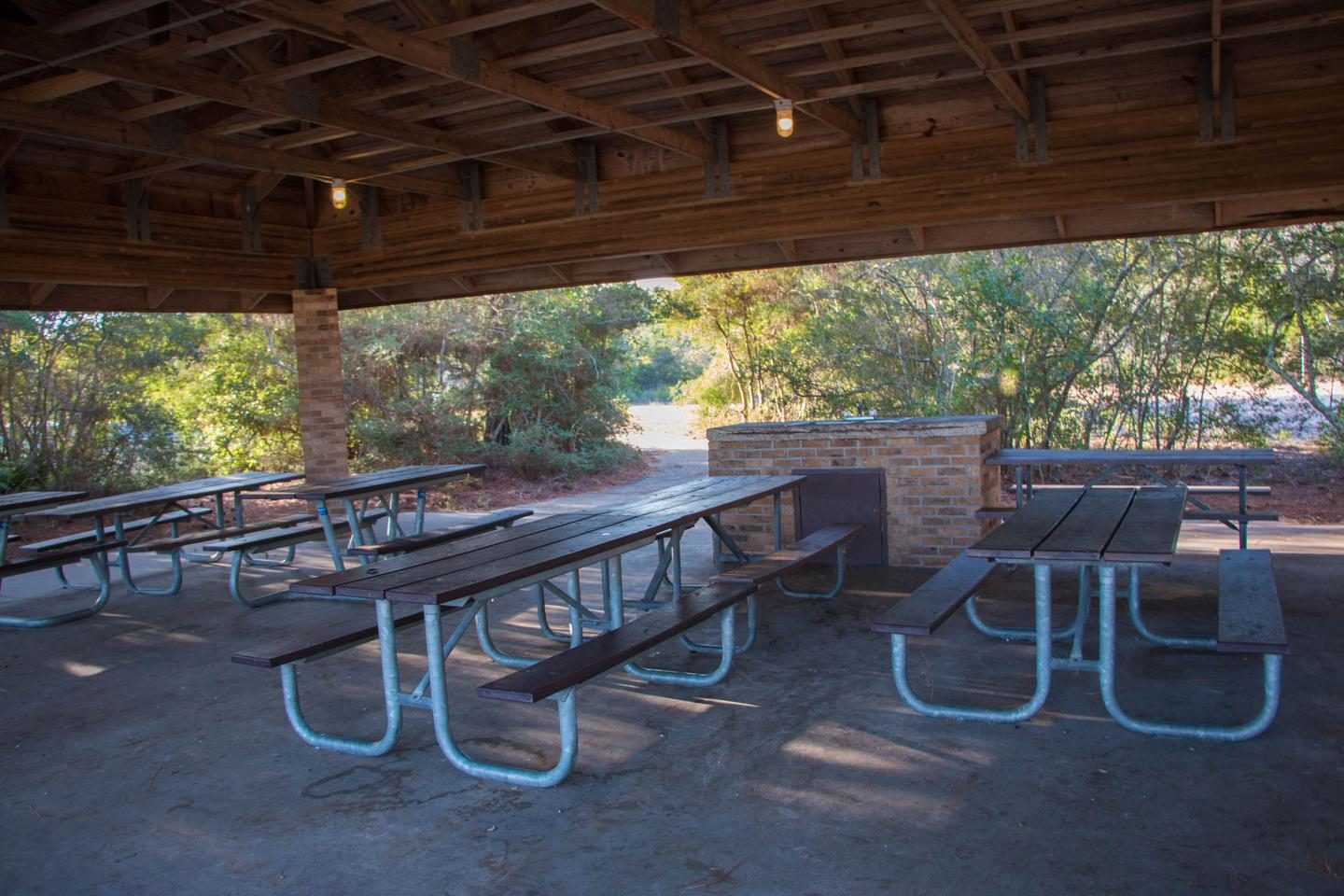 The youth campground features a large picnic pavilion, perfect for gathering the whole group beneath for meals or activities