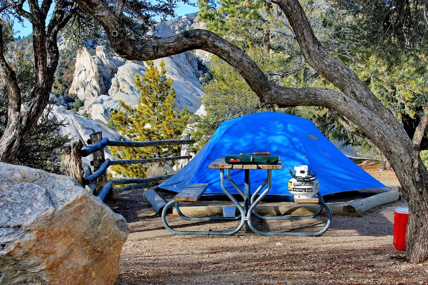 Camping among the rocks is popular