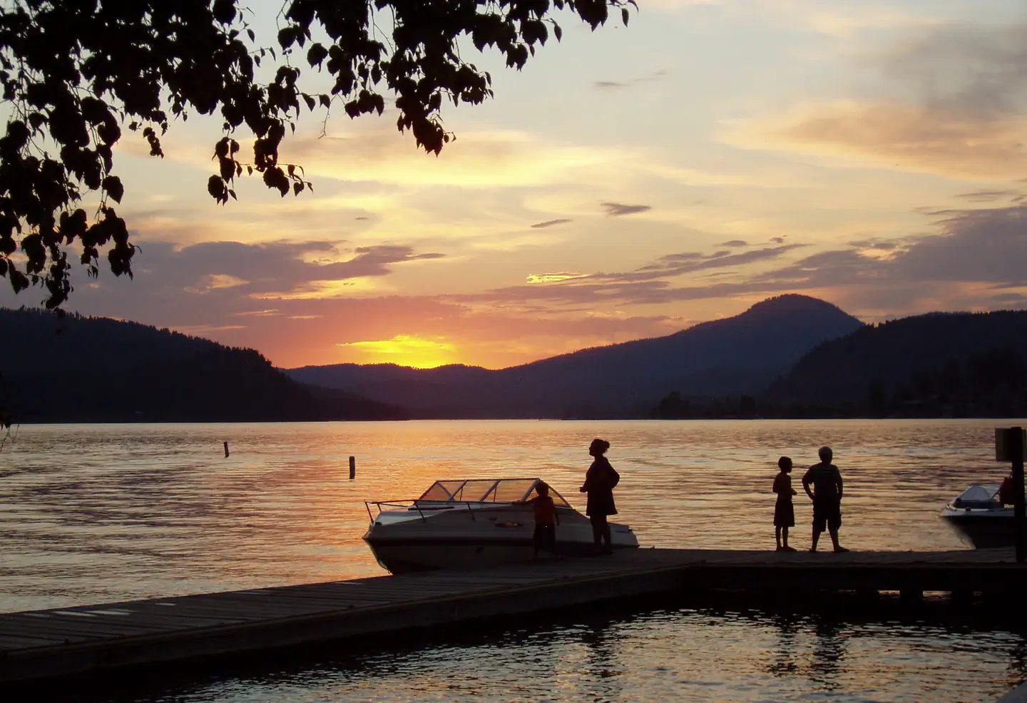 Off the lake at sunset