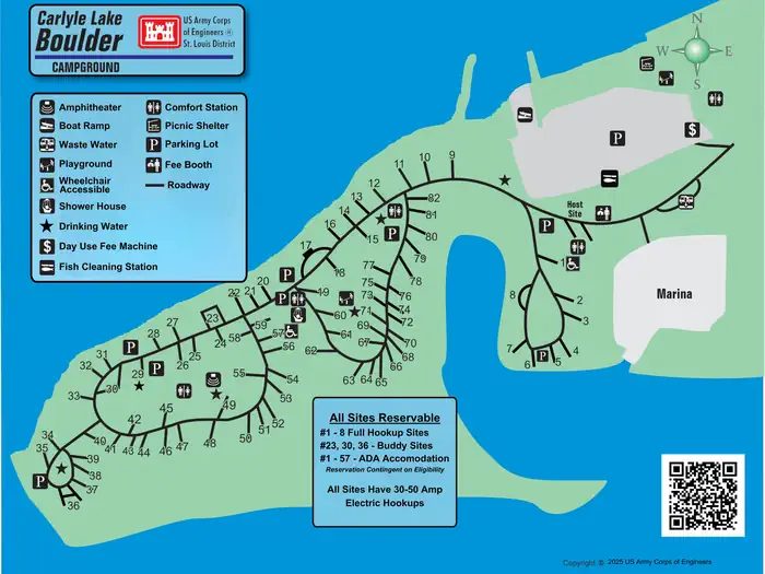 Map of Boulder Campground layout