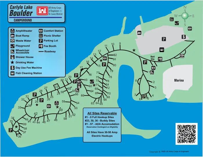 Map of Boulder Campground layout