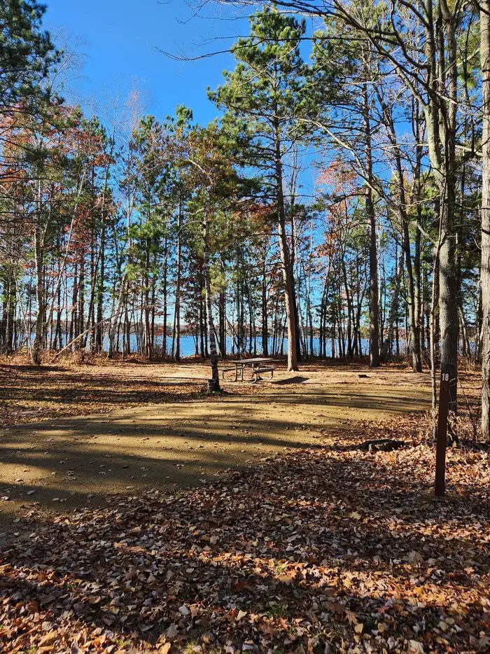 A campsite in Mabel Lake Campground