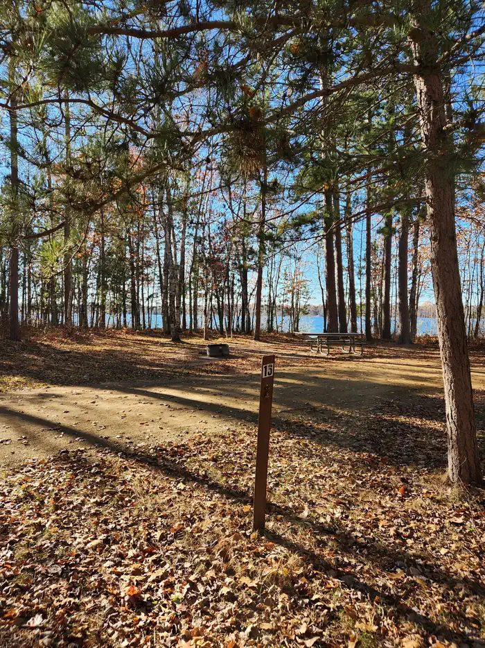 A campsite in Mabel Lake Campground