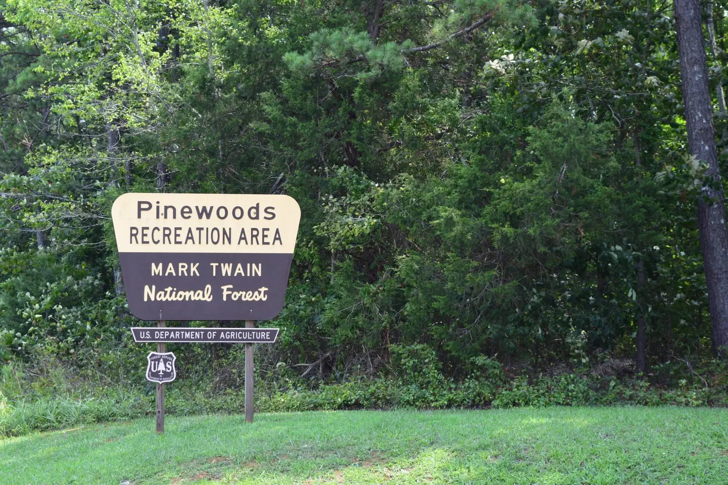 Pinewoods Recreation Area Entrance Sign