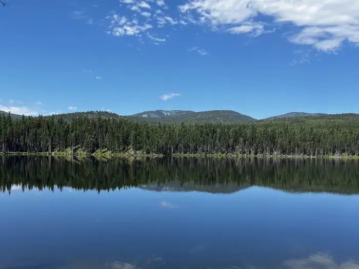 A photo of the view from Lakeside Campground, looking West over Lake Alva