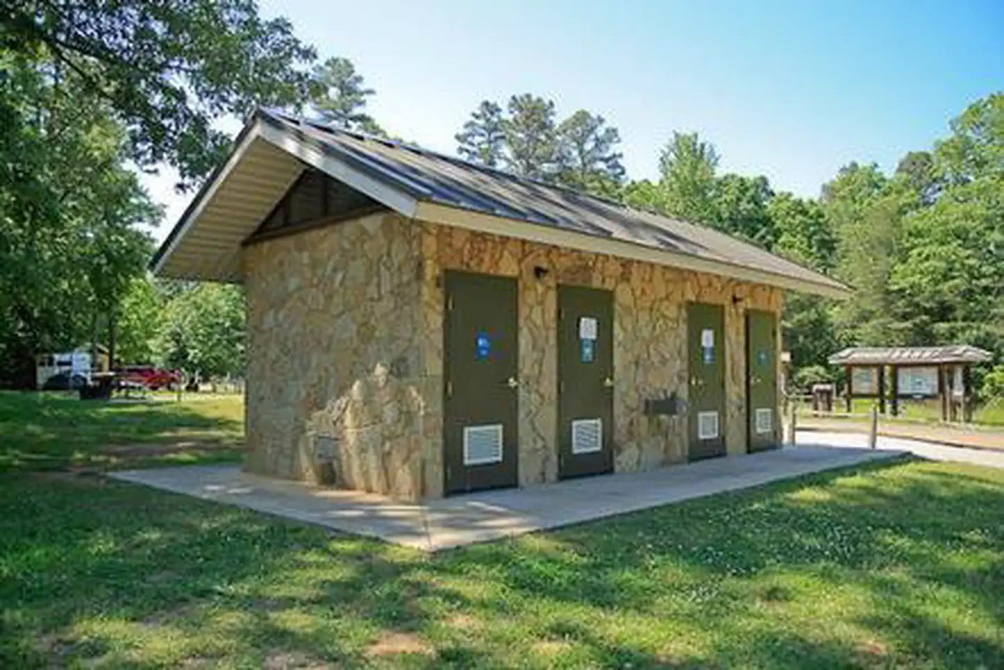 One of the bathhouses at Canebrake Horse Camp
