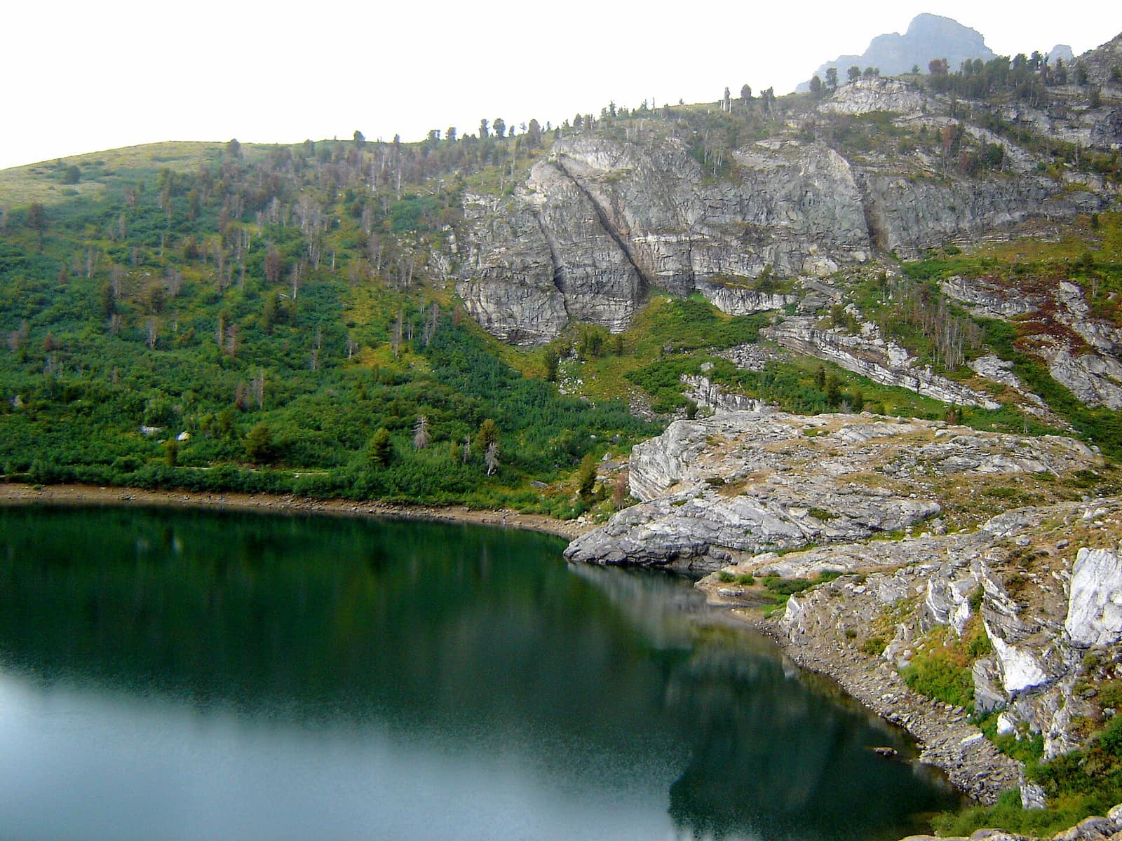 Angel Lake below the cliffs of the East Humboldt Range, a short walk from the campground