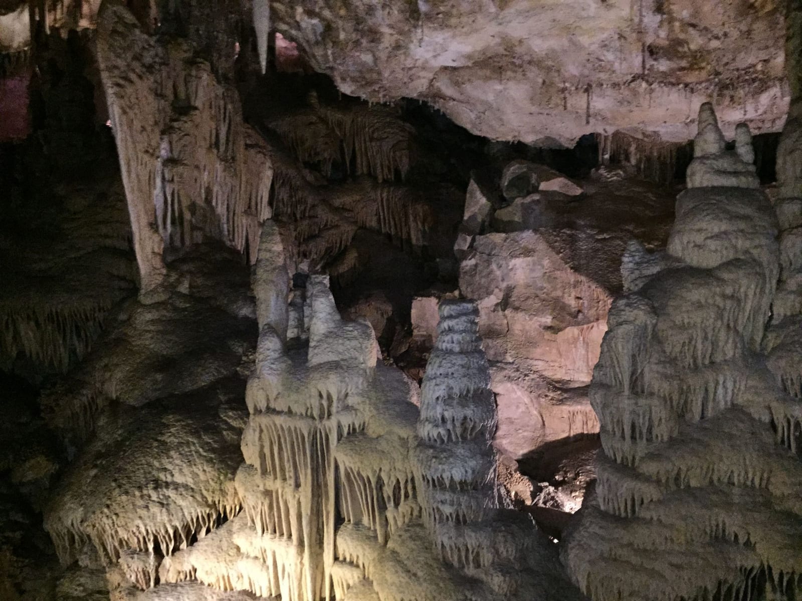 Formations in Lehman Caves, in Great Basin National Park, which the campground sits inside
