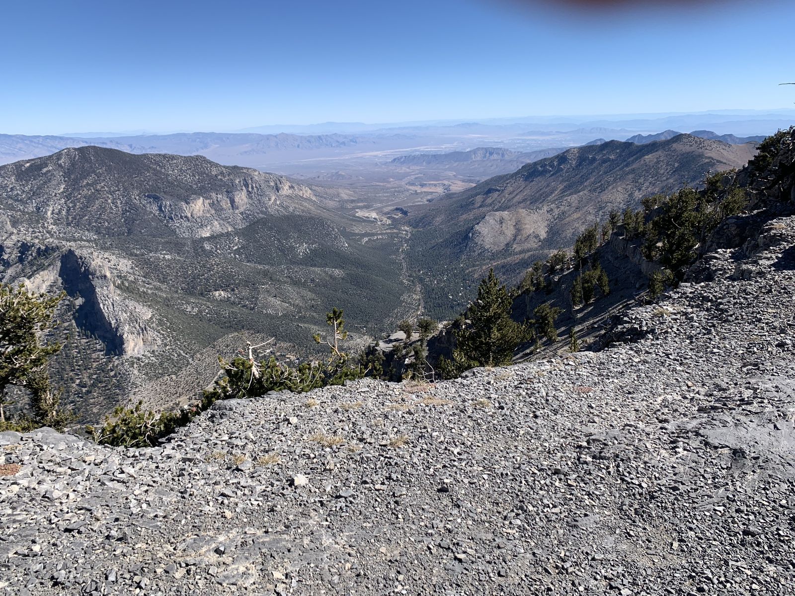Kyle Canyon as seen from the South Loop Trail toward Charleston Peak