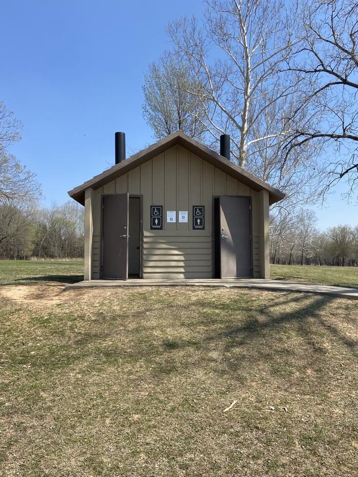 A photo of restroom by boat ramp Appalachia Bay Recreation Area