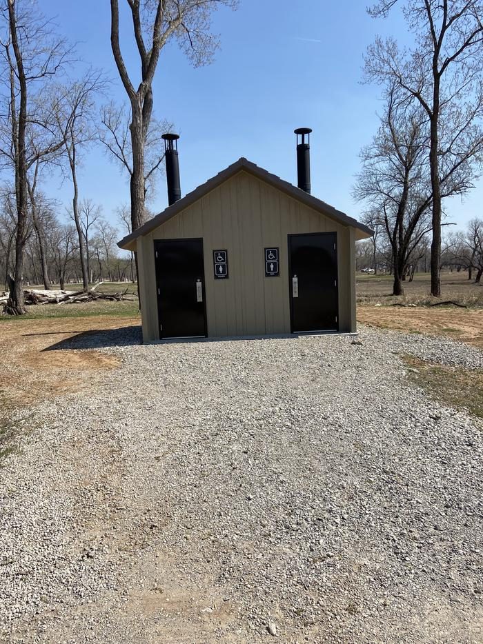 A photo of day use restroom at Appalachia Bay Recreation Area