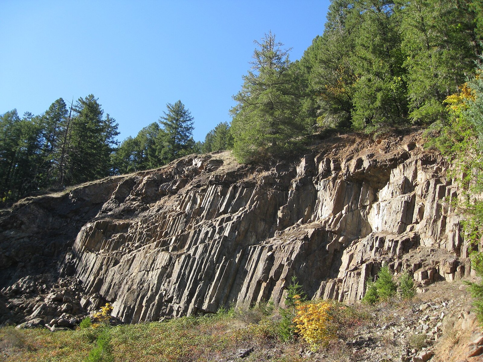 Columnar andesite along the North Umpqua River near Eagle Rock