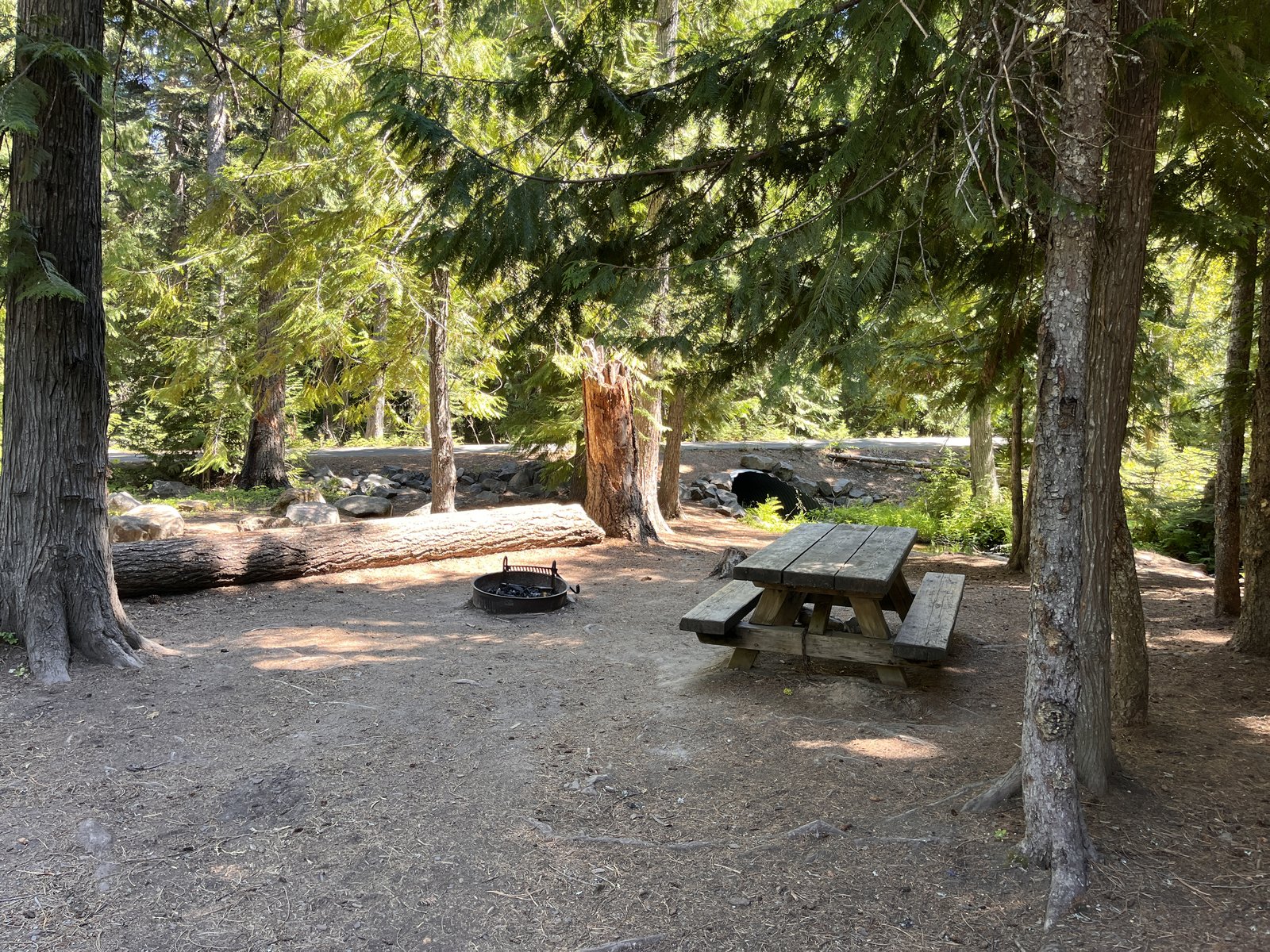 A campsite at Eightmile Campground