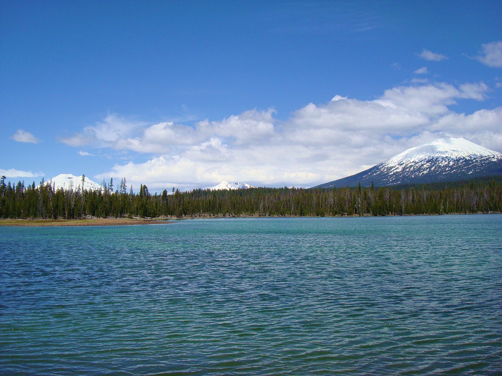 Lava Lake with South Sister and Mount Bachelor, Deschutes National Forest