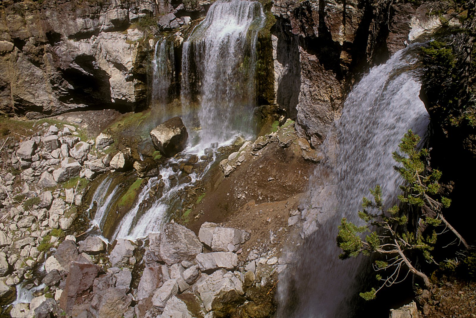 A waterfall in Newberry National Volcanic Monument, Deschutes National Forest