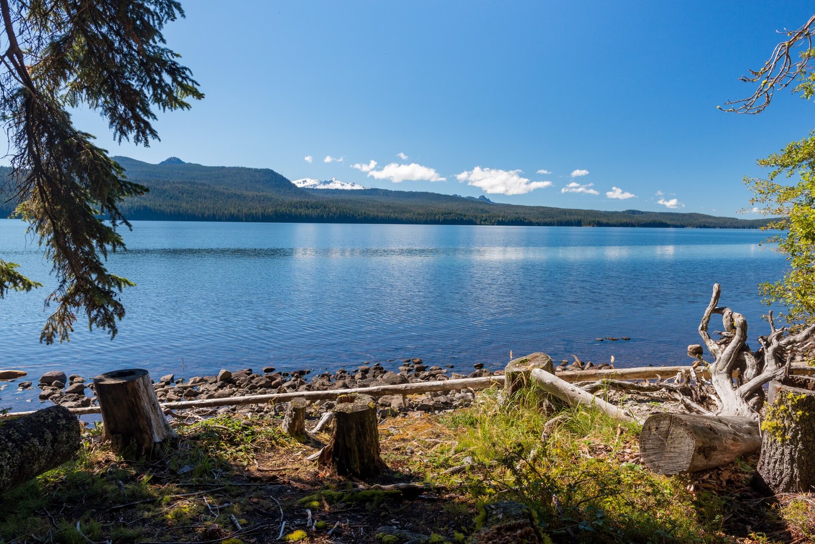 Odell Lake and Diamond Peak from Sunset Cove Campground