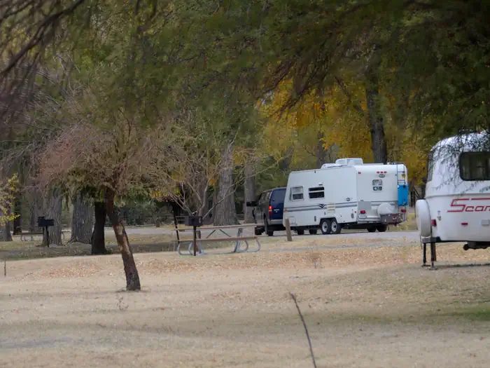 Cottonwood Campground with travel trailers