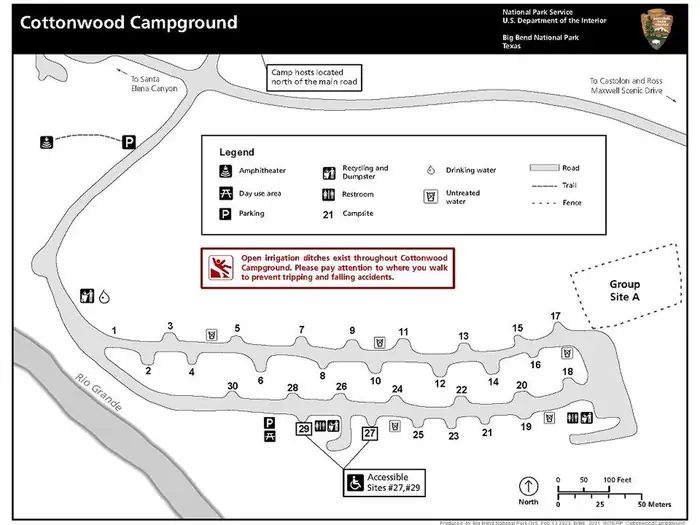 Cottonwood Campground Map