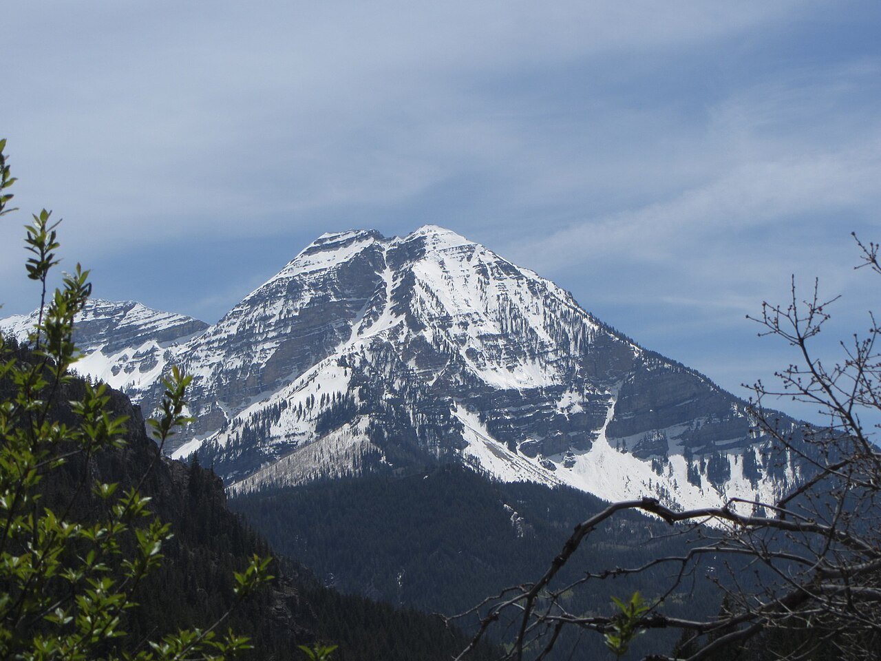 The north side of Mount Timpanogos, about 1 km from Granite Flat Campground