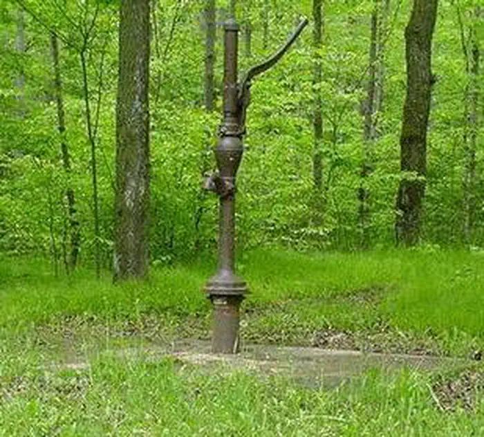 Hand pump well at the Eastwood campground